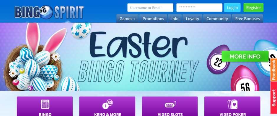Bingo Spirit Home Page