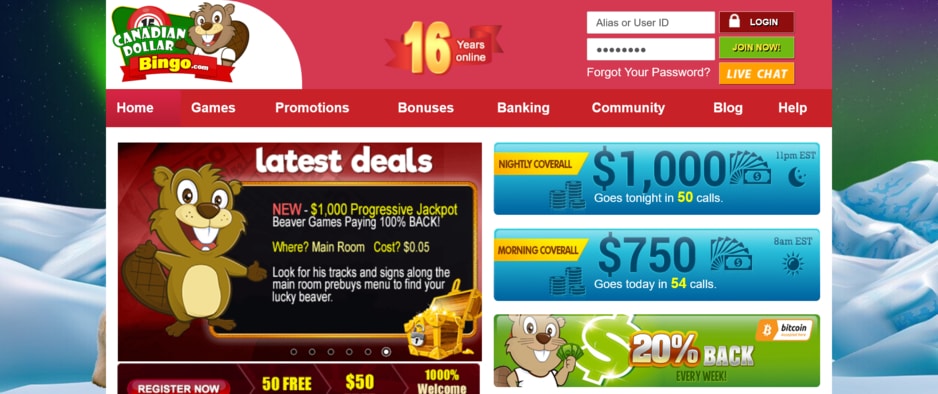 Canadian Dollar Bingo Home Page